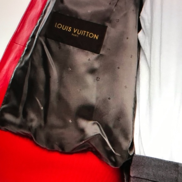 LOUIS VUITTON X SUPREME RED WHITe LEATHER Jacket. - Picture 6 of 8